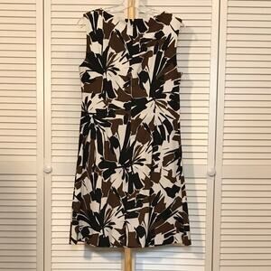 Scarlett Floral Pleated Boat Neck Sleeveless Stretch Knit A-Line Midi Dress 8